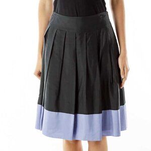 Express Purple Black Striped A-Line Skirt